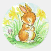 Paasbunny Ronde Sticker (Voorkant)