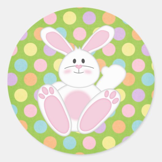 Paasbunny Ronde Sticker (Voorkant)