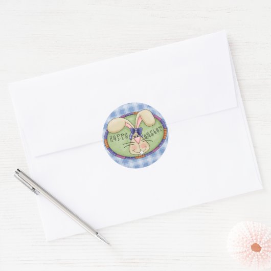 Paasbunny Ronde Sticker (Envelop)