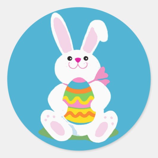 Paasbunny Ronde Sticker (Voorkant)