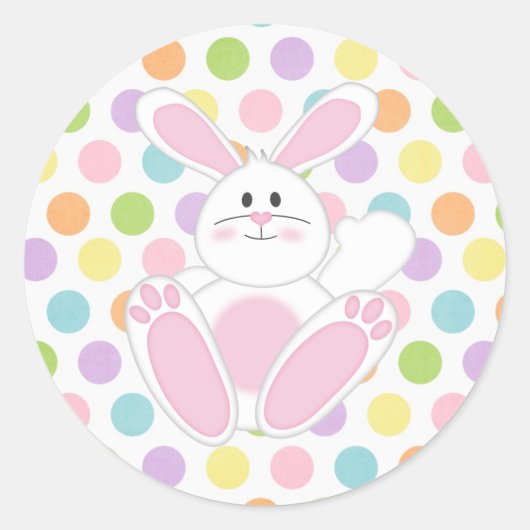 Paasbunny Ronde Sticker (Voorkant)