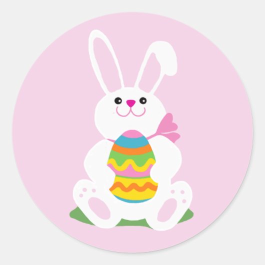Paasbunny Ronde Sticker (Voorkant)