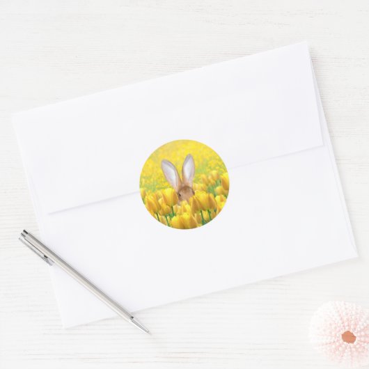 Paasbunny Ronde Sticker (Envelop)