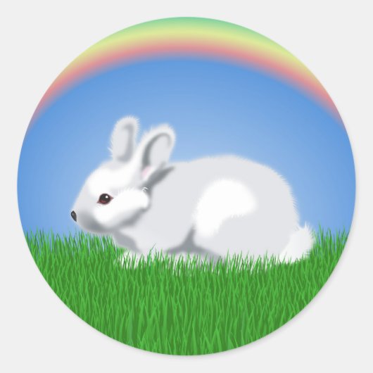 Paasbunny Ronde Sticker (Voorkant)