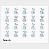Paasbunny Ronde Sticker (Vel)