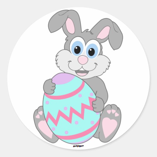 Paasbunny Ronde Sticker (Voorkant)