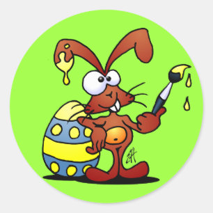 Paasbunny Ronde Sticker