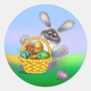 Paasbunny Ronde Sticker