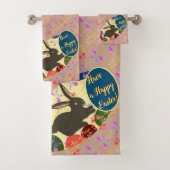 PaasBunny-Roos-eieren met tekst Bad Handdoek (Insitu)