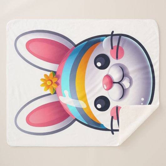 Paasbunny Sherpa Deken (Voorkant (horizontaal))