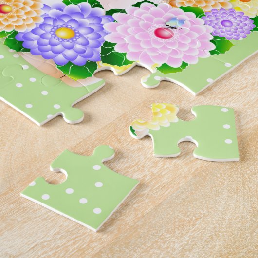 Paasbunny Spring Flowers Legpuzzel (Zijkant)