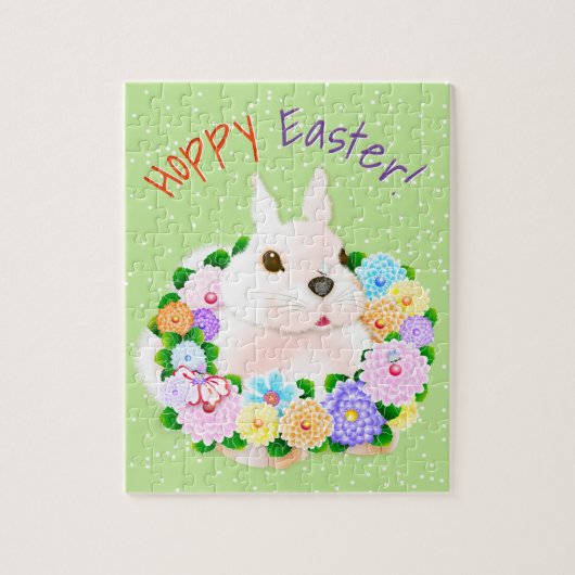 Paasbunny Spring Flowers Legpuzzel (Verticaal)