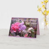 Paasbunny spring Flowers Purple bloemen Kaart (Gele Bloem)