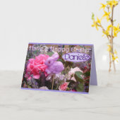 Paasbunny spring Flowers Purple bloemen Naam Kaart (Gele Bloem)