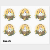 PaasBunny-Stickers Klassieke paasStickers Ronde Sticker (Vel)