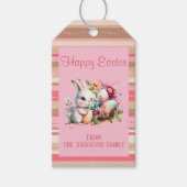 Paasbunny Striped Cadeaulabel (Voorkant)
