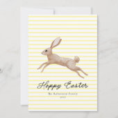 Paasbunny Striped Feestdagenkaart (Voorkant)
