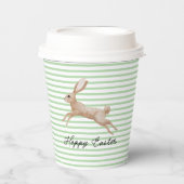 Paasbunny Striped Papieren Bekers (Voorkant)