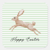 Paasbunny Striped Vierkante Sticker (Voorkant)