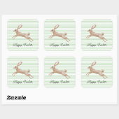 Paasbunny Striped Vierkante Sticker (Vel)