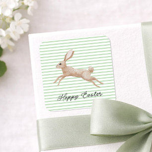 Paasbunny Striped Vierkante Sticker