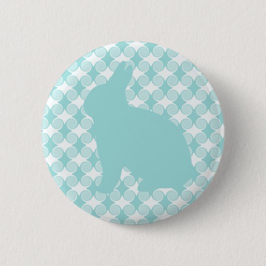 PaasBunny Swirls Button, lichtblauw Ronde Button 5,7 Cm (Voorkant)