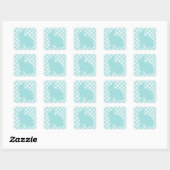 PaasBunny Swirls Square Stickers, Light Blue Vierkante Sticker (Vel)