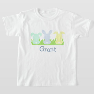 Paasbunny Trio, pastel Waterverf jongens T-shirt