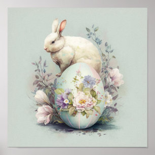 PaasBunny tussen Blooms Poster