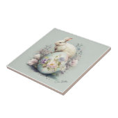 PaasBunny tussen Blooms Tegeltje (Zijkant)