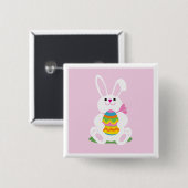 Paasbunny Vierkante Button 5,1 Cm (Voorkant /achterkant)
