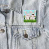 Paasbunny Vierkante Button 5,1 Cm (In situ)