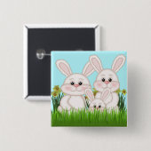 Paasbunny Vierkante Button 5,1 Cm (Voorkant /achterkant)