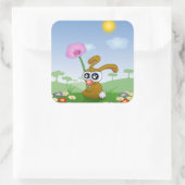 Paasbunny Vierkante Sticker (Tas)