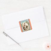  paasbunny vierkante sticker (Envelop)