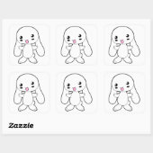 Paasbunny Vierkante Sticker (Vel)
