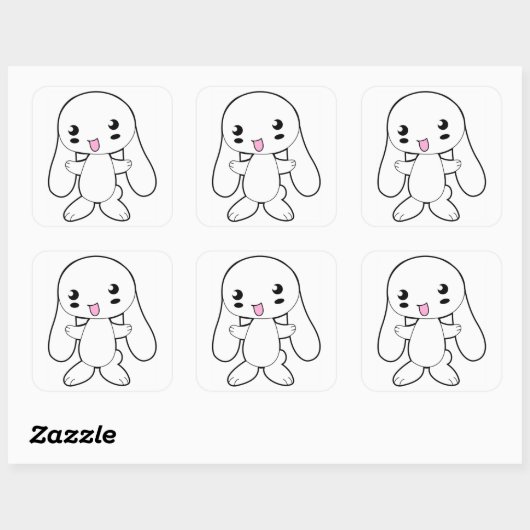 Paasbunny Vierkante Sticker (Vel)
