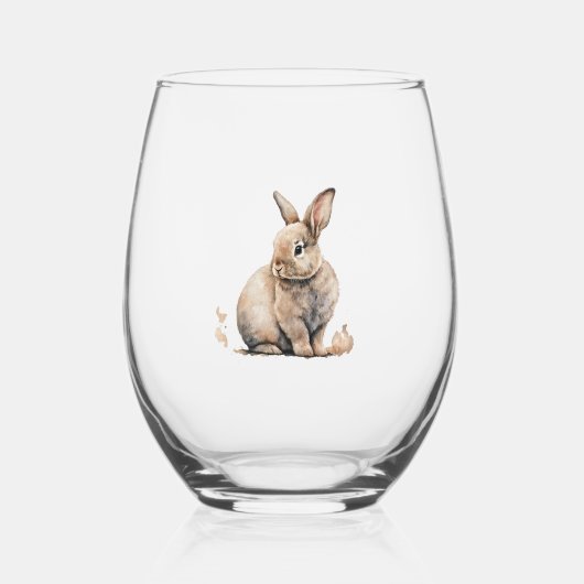 Paasbunny Wijnglas Zonder Voet (Voorkant)