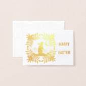 paasbunny wish Gold Folie Kaarten (Voorkant met envelop)