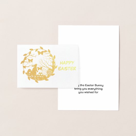 PaasBunny wishes Gold Foil Kaart (Display)