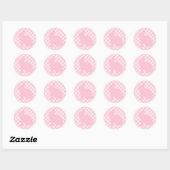 PaasBunny zwaait Stickers, lichtroze Ronde Sticker (Vel)
