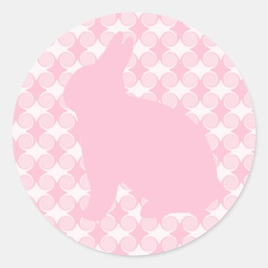 PaasBunny zwaait Stickers, lichtroze Ronde Sticker (Voorkant)