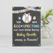Paasbunny Zwangerschap Bekendmaking Feestdagenkaart (Staand voorkant)