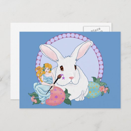 Paasbunny's Helper Feestdagenkaart (Voorkant / Achterkant)