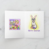 Paascadeaumand Cat & Lady Wenskaart Feestdagen Kaart (Binnen)