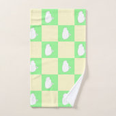 Paaschaakbordpatroon met wit kuikenmotief bad handdoek (Handdoek)