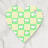 Paaschaakbordpatroon met wit kuikenmotief bedankjes labels (Achterkant)