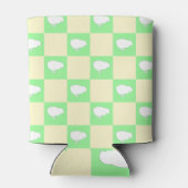 Paaschaakbordpatroon met wit kuikenmotief blikjeskoeler (Achterkant)