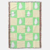 Paaschaakbordpatroon met wit kuikenmotief deken (Voorkant Verticaal)