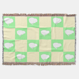 Paaschaakbordpatroon met wit kuikenmotief deken